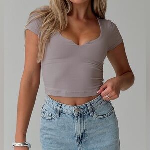 Princess Polly Serenie Gray Women's Crop Top